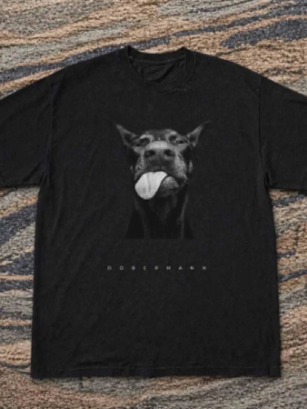 Doberman Graphic Dog Tee — Black